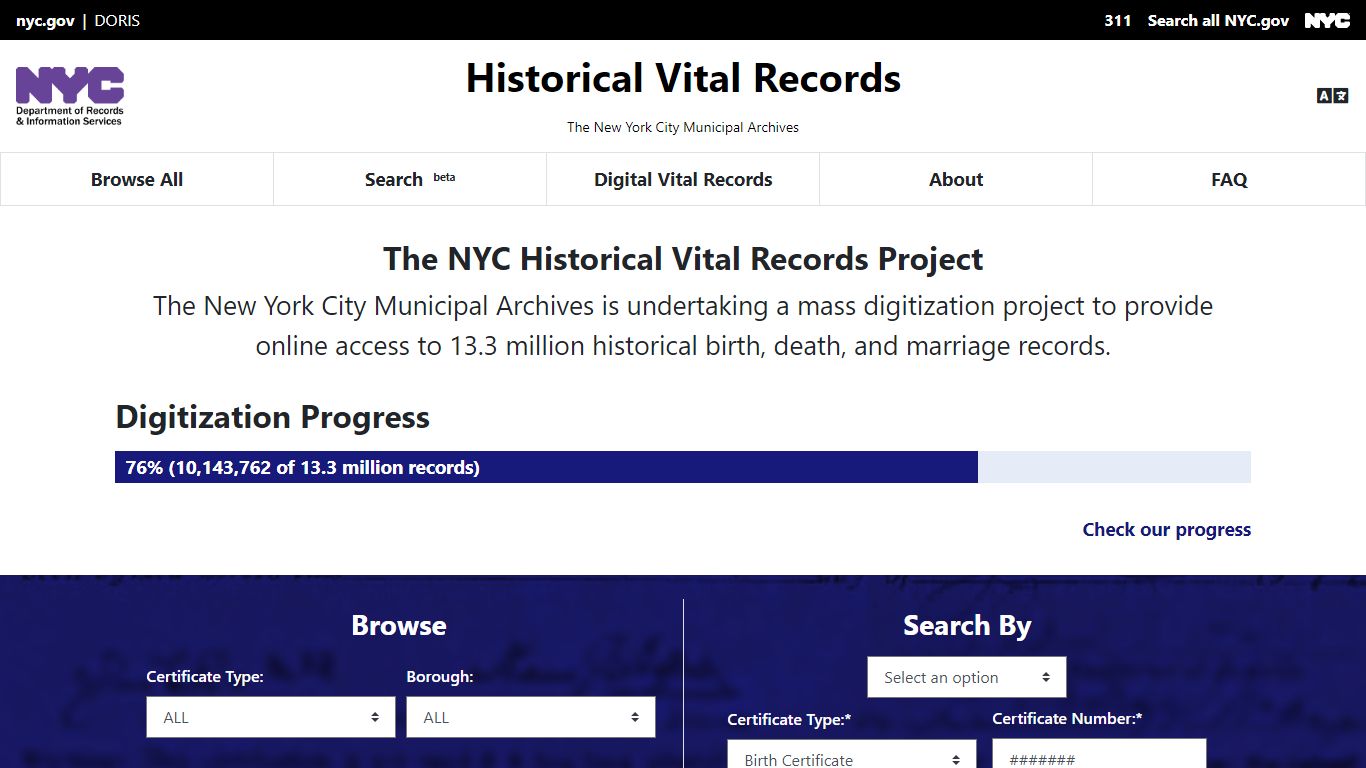 Home - Historical Vital Records of NYC - New York City