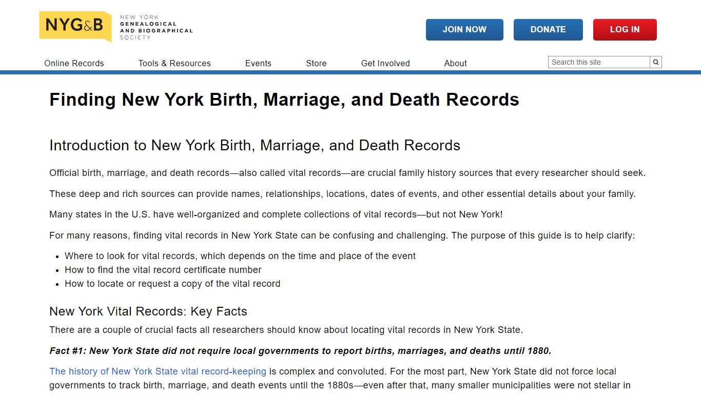 Finding New York Birth, Marriage, and Death Records
